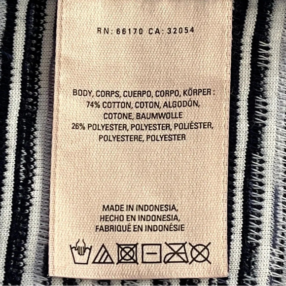 Anthro Venessa Virginia Top XS Navy Textured Tank Striped Fringed Trim Zip Boho - Picture 7 of 8